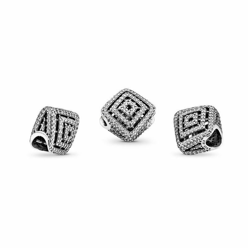Pandora Geometric Lines Charm Canada - Sterling Silver (01OTVZWGR)